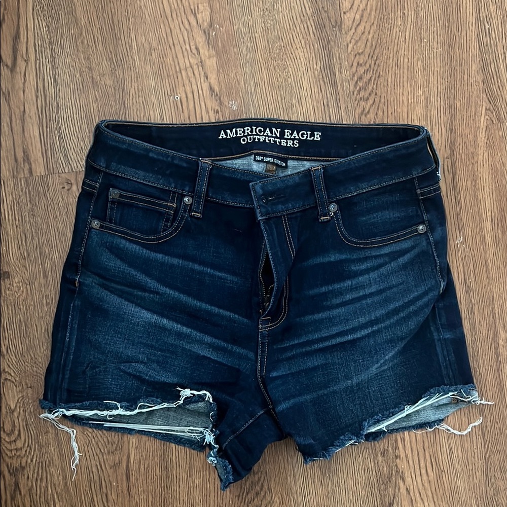 American Eagle Outfitters Women's Dark Blue Denim Shorts